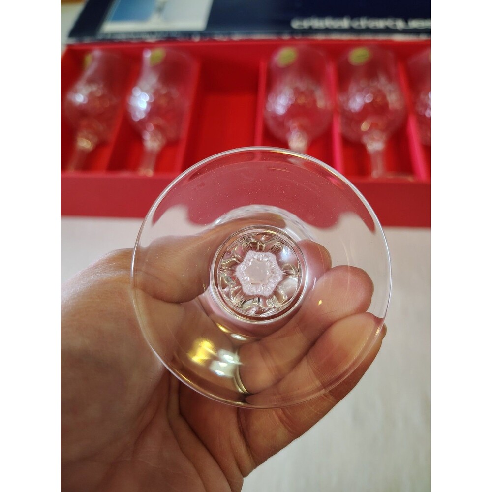 Vtg 6 Pc Cristal D'Arques 5.9oz Longchamp Genuine Lead Crystal Wine Glasses NIB - Picture 6 of 9